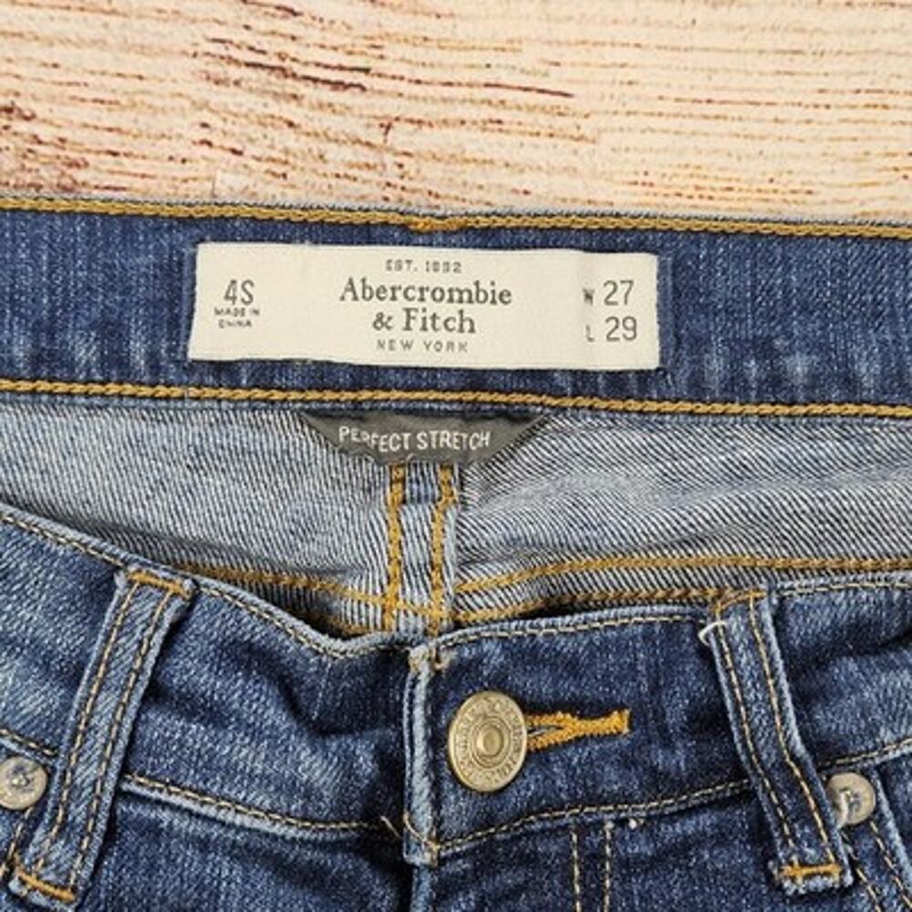 Abercrombie & Fitch Women's Jeans Blue W27 L29 Distressed Stretch Skinny - Picture 5 of 7